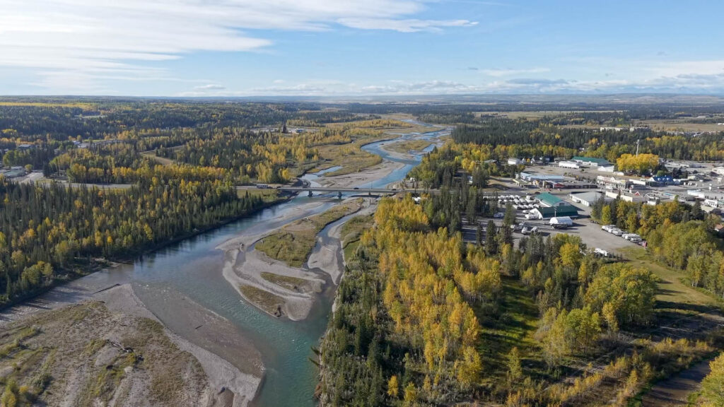 Aeriel view of Mountain View County from Sundre Alberta